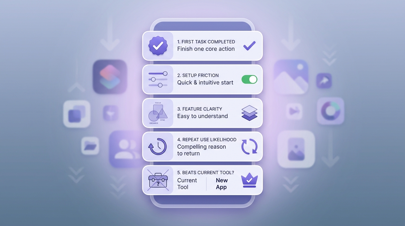 Checklist for deciding whether a newly launched App Store productivity app should stay installed after the first test Checklist for deciding whether a newly launched App Store productivity app should stay installed after the first test