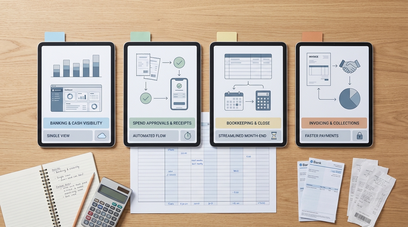 Comparison grid of finance apps for founders, showing use case, strength, and limitation for each pick.