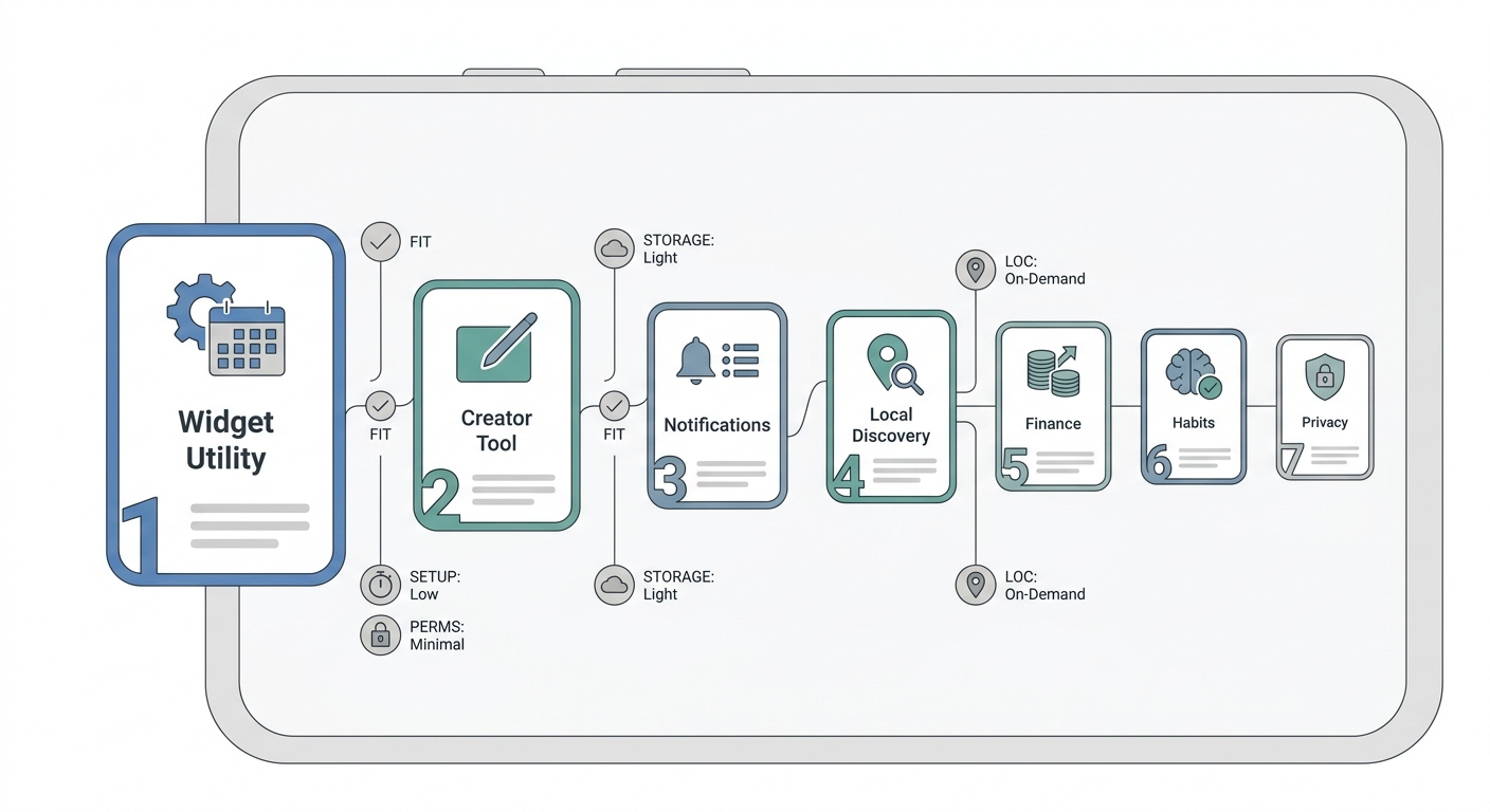 Flow diagram showing how to choose among ranked Android apps by use case and fit. Flow diagram showing how to choose among ranked Android apps by use case and fit.