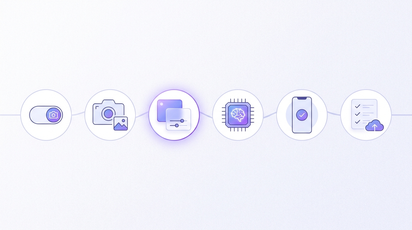 Timeline for implementing image recognition in an iOS app from setup to testing and release validation.