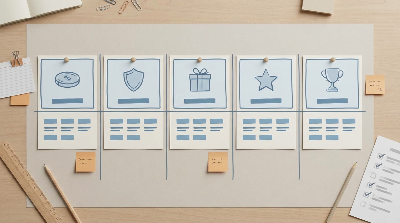 Comparison table of five reward app models for indie game founders, with best use case and tradeoff for each.