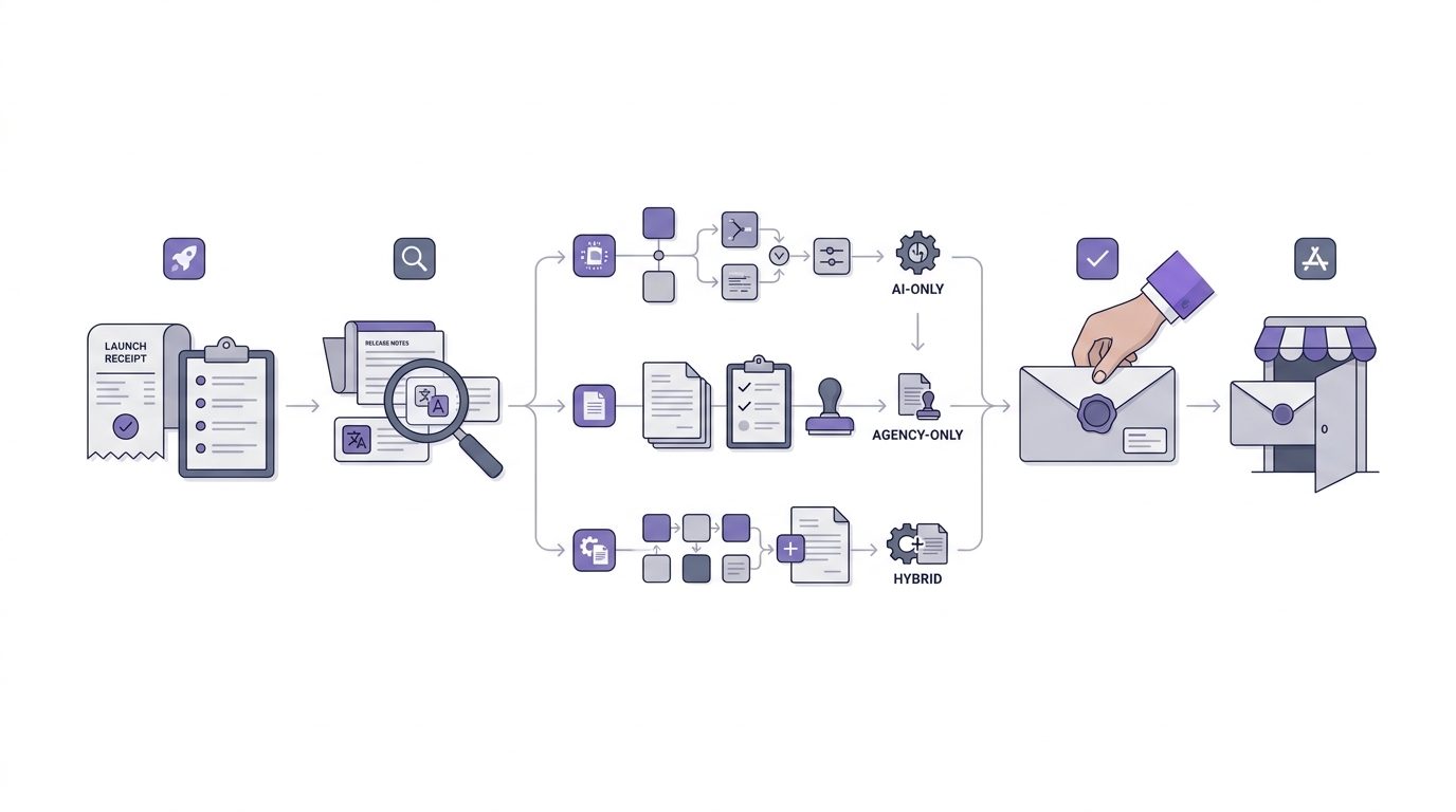 Timeline for deciding between an app publishing agency and an AI publishing assistant based on recent launch bottlenecks and review checkpoints. Timeline for deciding between an app publishing agency and an AI publishing assistant based on recent launch bottlenecks and review checkpoints.