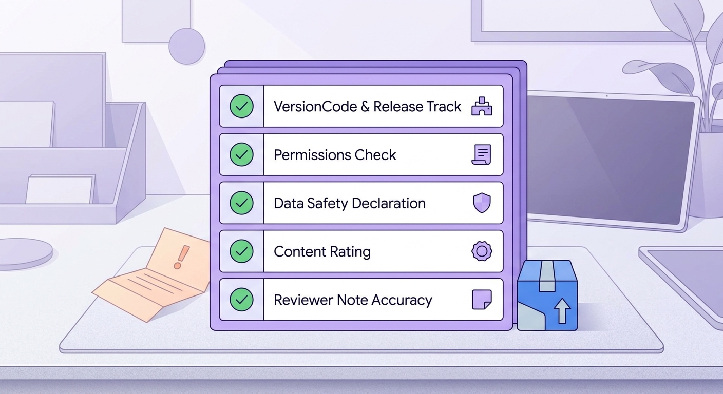 Checklist of final validation items before resubmitting an Android app to Google Play