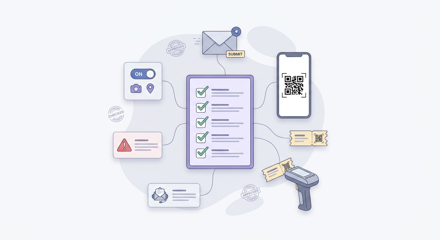Checklist for publishing and launching a QR ticketing app, including store submission and venue scan readiness.