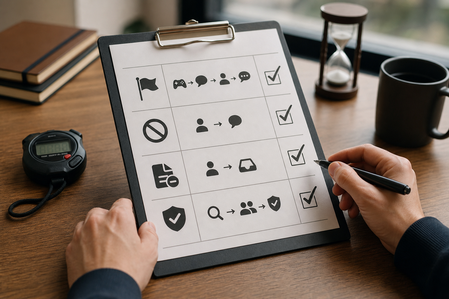 Checklist of report, block, takedown, rules, age gating, and appeals that App Store and Google Play reviewers verify in a UGC game app.