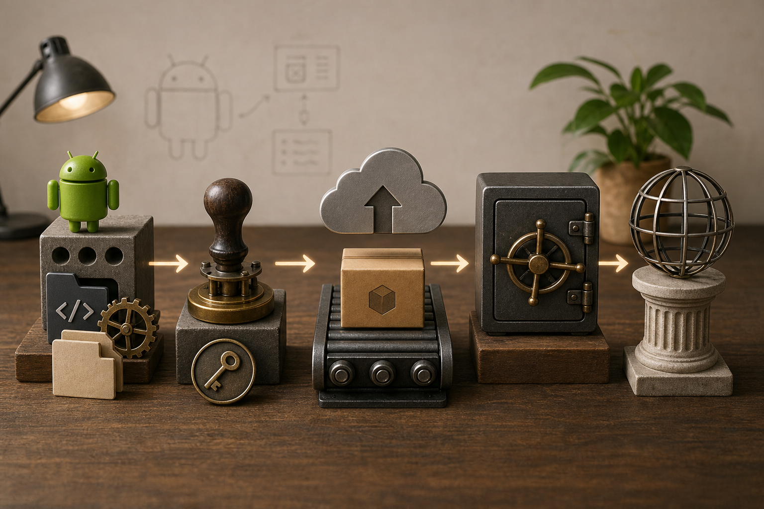 Flow diagram showing steps to publish a Kotlin Android library to Maven Central: prepare, sign, push to staging, close, release. Flow diagram showing steps to publish a Kotlin Android library to Maven Central: prepare, sign, push to staging, close, release.